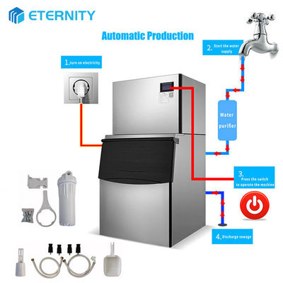 বাণিজ্যিক আইস কিউব আইস মেশিনগুলির দৈনিক আউটপুট 900 কেজি হয় যা রেস্টুরেন্ট শিল্প, হোটেল, বার, পরিবহণে ব্যবহৃত হয়