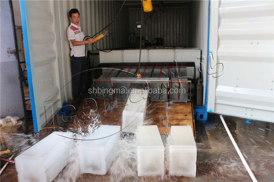 10T ব্রাইন রেফ্রিজারেশন ব্লক আইস মেশিন 380V 3P