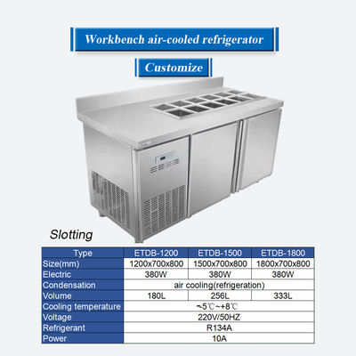 ফ্রেশ ফুড R134A R22 এর জন্য 340L ওয়ার্কবেঞ্চ রেফ্রিজারেটর