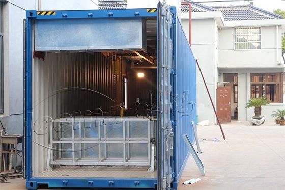 RefComp কম্প্রেসার 31.25KW 8T কনটেইনার ব্লক আইস মেশিন বন্দর এবং কয়ে জন্য অপসারণযোগ্য