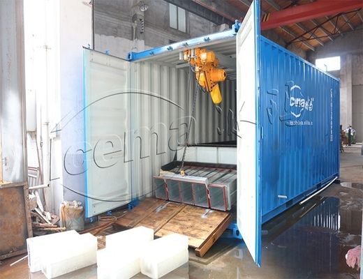 RefComp কম্প্রেসার 31.25KW 8T কনটেইনার ব্লক আইস মেশিন বন্দর এবং কয়ে জন্য অপসারণযোগ্য