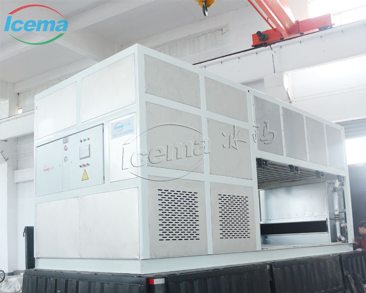 37.5KW শীতল ক্ষমতা স্টেইনলেস স্টীল প্লেট বাষ্পীভবন সহ সরাসরি শীতল ব্লক আইস মেশিন